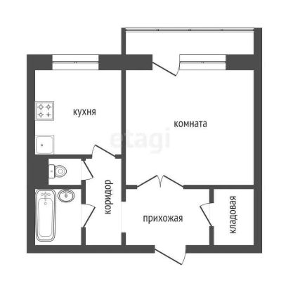 Лот: 25289880. Фото: 1. 1-комн. квартира , Красноярск... Квартиры, студии