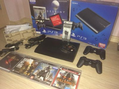 Лот: 6514411. Фото: 1. PlayStation3 slim 500gb с топ-играми... Игровые приставки, консоли