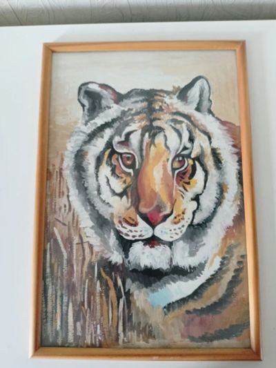 Лот: 25507373. Фото: 1. Картина "Тигр". Картины, рисунки