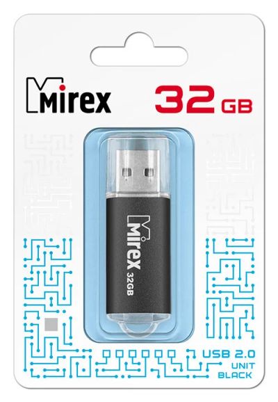 Лот: 16172792. Фото: 1. USB 32 Gb Mirex Unit black USB... USB-флеш карты