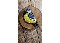 Лот: 18357035. Фото: 1. Брошь ручной работы Синичка. Бижутерия ручной работы