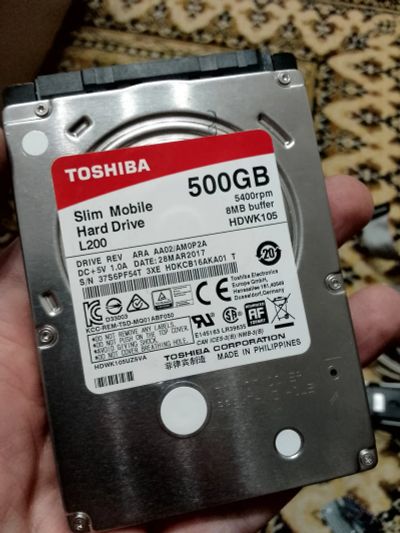 Лот: 20065707. Фото: 1. Жёсткий диск toshibа 500. Жёсткие диски (HDD)
