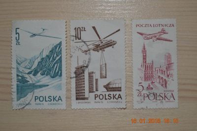 Лот: 6772325. Фото: 1. Марки Польши 1958г. 1976г. Авиация. Марки