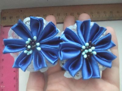 Лот: 9393402. Фото: 1. Банты (на резиночках) васильки. Цветы из ткани