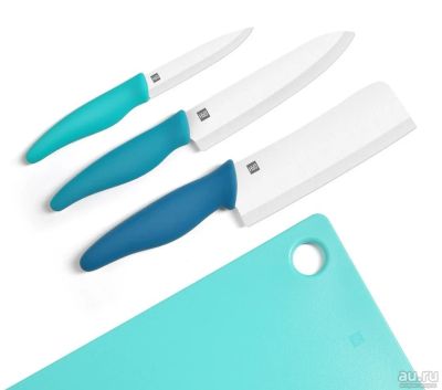 Лот: 13672789. Фото: 1. Набор ножей Xiaomi Fire ceramic... Столовые приборы, ножи