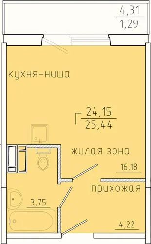 Лот: 11120302. Фото: 1. Квартира-студия в новом доме в... Квартиры, студии
