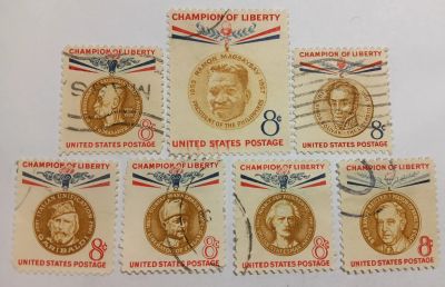 Лот: 25774851. Фото: 1. Марки_США, Набор из 7-ми марок... Марки