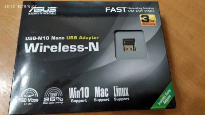 Лот: 14469829. Фото: 1. Сетевой адаптер WiFi ASUS USB-N10... WiFi, Bluetooth адаптеры