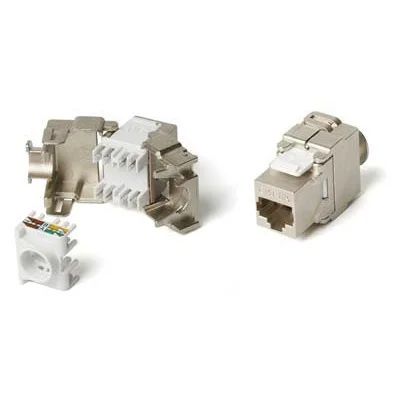 Лот: 12093832. Фото: 1. Вставка Keystone Hyperline KJ2-8P8C-C6A-180-SH-F-WH... Другое (сетевые устройства)
