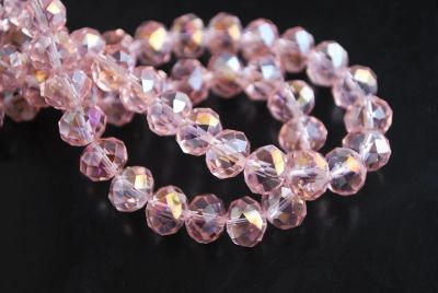 Лот: 9866990. Фото: 1. 3x4mm рондель. цвет розовый АВ... Бижутерия ручной работы