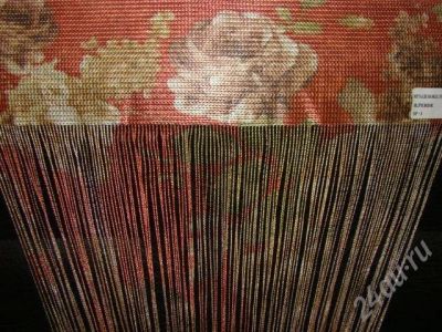 Лот: 621403. Фото: 1. Нитяные с рисунком цветы с люрексом... Шторы, тюль