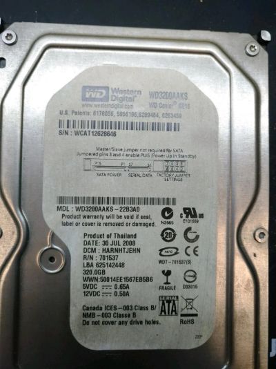 Лот: 12707706. Фото: 1. Жесткий диск Western Digital WD3200AAKS. Жёсткие диски (HDD)