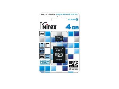 Лот: 9988283. Фото: 1. 4GB Карта памяти MicroSDHC MIREX... Карты памяти