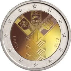 Лот: 11294766. Фото: 1. Эстония 2 евро 2018 года. 100... Европа