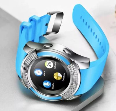 Лот: 15575565. Фото: 1. Умные часы Smart Watch V8 голубые... Смарт-часы, фитнес-браслеты, аксессуары
