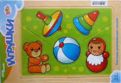 Лот: 3034497. Фото: 1. Развивающий пазл "Игрушки" НОВЫЙ. Пазлы