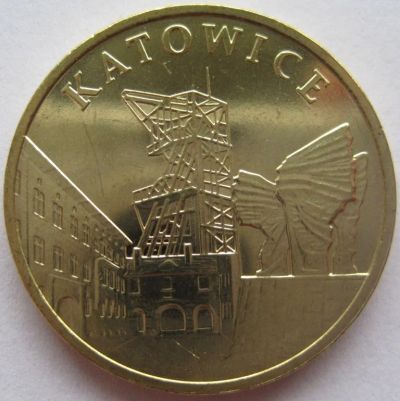 Лот: 7255048. Фото: 1. 2 злотых 2010. Катовице, в обороте... Европа