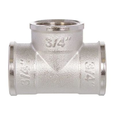 Лот: 24095991. Фото: 1. Тройник 1/2", г-г-г, никель, STI. Фитинги, подводка