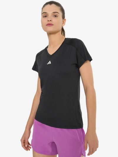 Лот: 22449223. Фото: 1. Футболка женская adidas, Черный. Другое (спортивная одежда)
