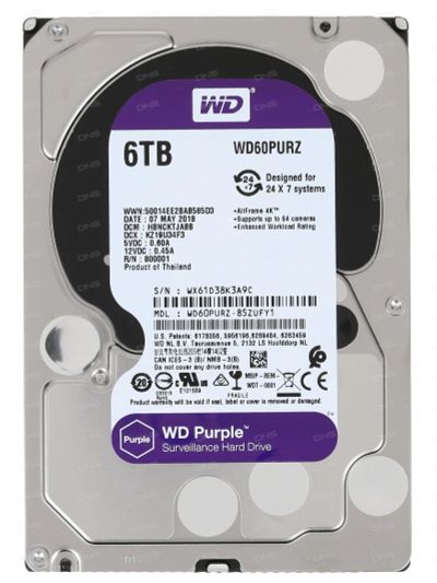 Лот: 19192221. Фото: 1. Жесткий диск WD Purple 6TB. Жёсткие диски