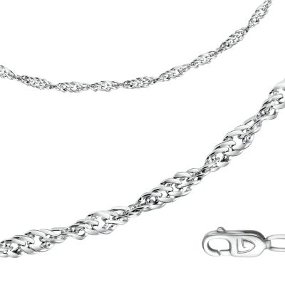 Лот: 23877153. Фото: 1. Серебряная цепочка Сингапур с... Цепочки