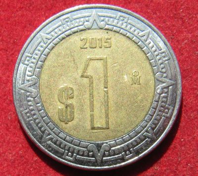 Лот: 18957892. Фото: 1. Мексика 1 песо, 2015 г. Остальные страны
