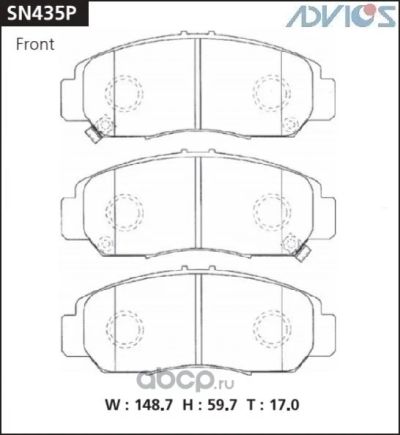 Лот: 17646509. Фото: 1. Тормозные колодки SN435P ADVICS... Тормозная система