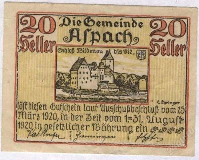 Лот: 1420178. Фото: 1. Австрия. Нотгельд. 20 геллер 1920г... Германия и Австрия