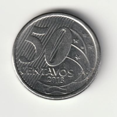 Лот: 16344414. Фото: 1. Бразилия 50 сентаво 2013. Америка