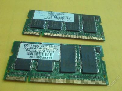 Лот: 913896. Фото: 1. SO-DIMM PC2700 DDR333 512Mb (2x256Mb... Оперативная память