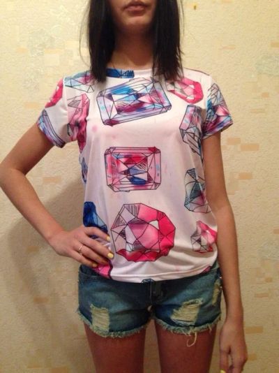 Лот: 4538894. Фото: 1. Новая футболка, с 3D принтом... Футболки, топы и майки