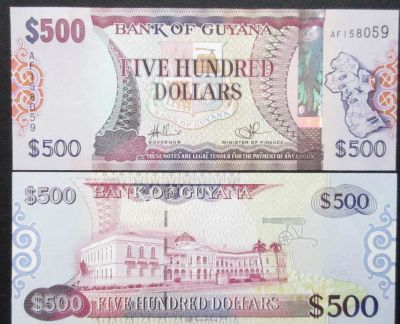 Лот: 6695800. Фото: 1. Гайана. 500 долларов ND 2011 UNC... Америка