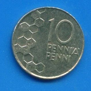 Лот: 9970964. Фото: 1. Финляндия 10 пенни 1991 знак... Европа