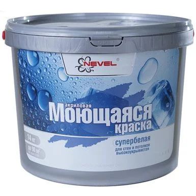 Лот: 12917031. Фото: 1. Краска NEVEL акриловая моющаяся... Краски, лаки, растворитель