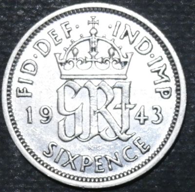 Лот: 11284267. Фото: 1. Великобритания. 1943 год Серебро. Остальные страны