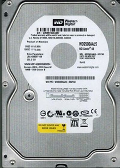 Лот: 6598088. Фото: 1. WD2500AAJS. Жёсткие диски (HDD)