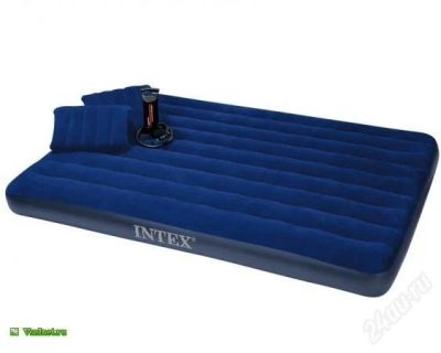 Лот: 2936227. Фото: 1. Матрас Intex 152x203x202, насос... Туристическая, походная мебель