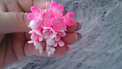 Лот: 4085659. Фото: 1. Серьги "Розовый рай"Авторская... Бижутерия ручной работы