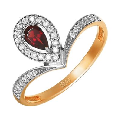 Лот: 23784941. Фото: 1. Кольцо TALANT из золота с гранатом... Кольца, перстни