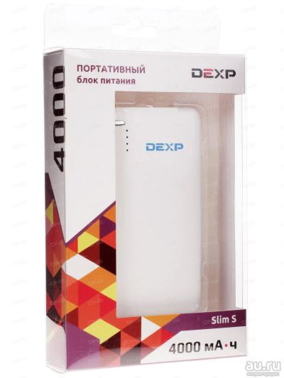 Лот: 9600354. Фото: 1. Портативный аккумулятор DEXP белый... Внешние, портативные аккумуляторы для смартфонов (Power bank)