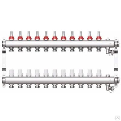 Лот: 11492661. Фото: 1. Коллектор на 10 выходов с расходомерами... Тёплый пол
