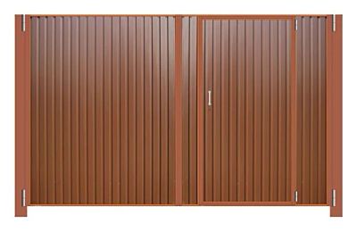 Лот: 11287079. Фото: 1. Ворота с калиткой внутри 2 Профлист... Ворота, заборы, шлагбаумы