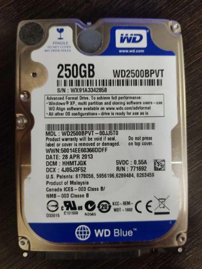 Лот: 21098570. Фото: 1. HDD 250 Гб 2,5 WD. Жёсткие диски (HDD)