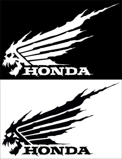 Лот: 9635885. Фото: 1. Наклейка Honda череп. Наклейки автомобильные