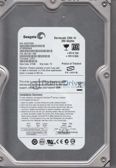 Лот: 3332151. Фото: 1. Жёсткий диск ST3250820AS 250 ГБ... Жёсткие диски (HDD)