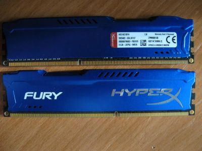 Лот: 11225770. Фото: 1. DDR3 2x4GB Kingston HyperX FURY... Оперативная память