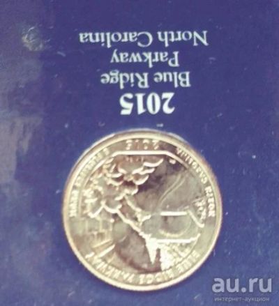 Лот: 13784540. Фото: 1. 25 центов США 2015 №28 парк Blue... Америка