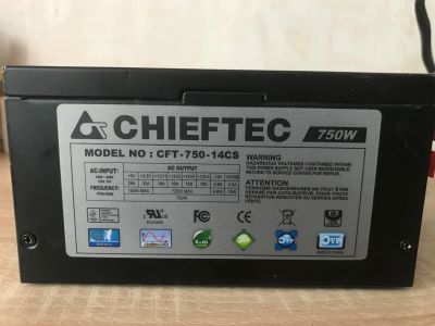 Лот: 15586501. Фото: 1. Блок питания Chieftec 750w cft-750-14cs. Корпуса, блоки питания