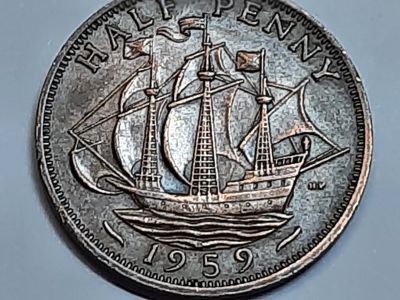 Лот: 18668780. Фото: 1. Монета Великобритании ½ пенни... Великобритания и острова