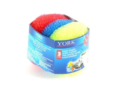 Лот: 12944494. Фото: 1. Губка YORK д/посуды пластик 3шт... Инвентарь для уборки